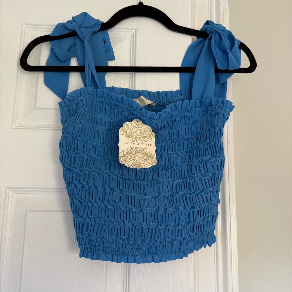 NEW WITH TAG ALTAR’D STATE CROPPED TOP WITH TIE STRAPS SIZE SMALL - Picture 2 of 3